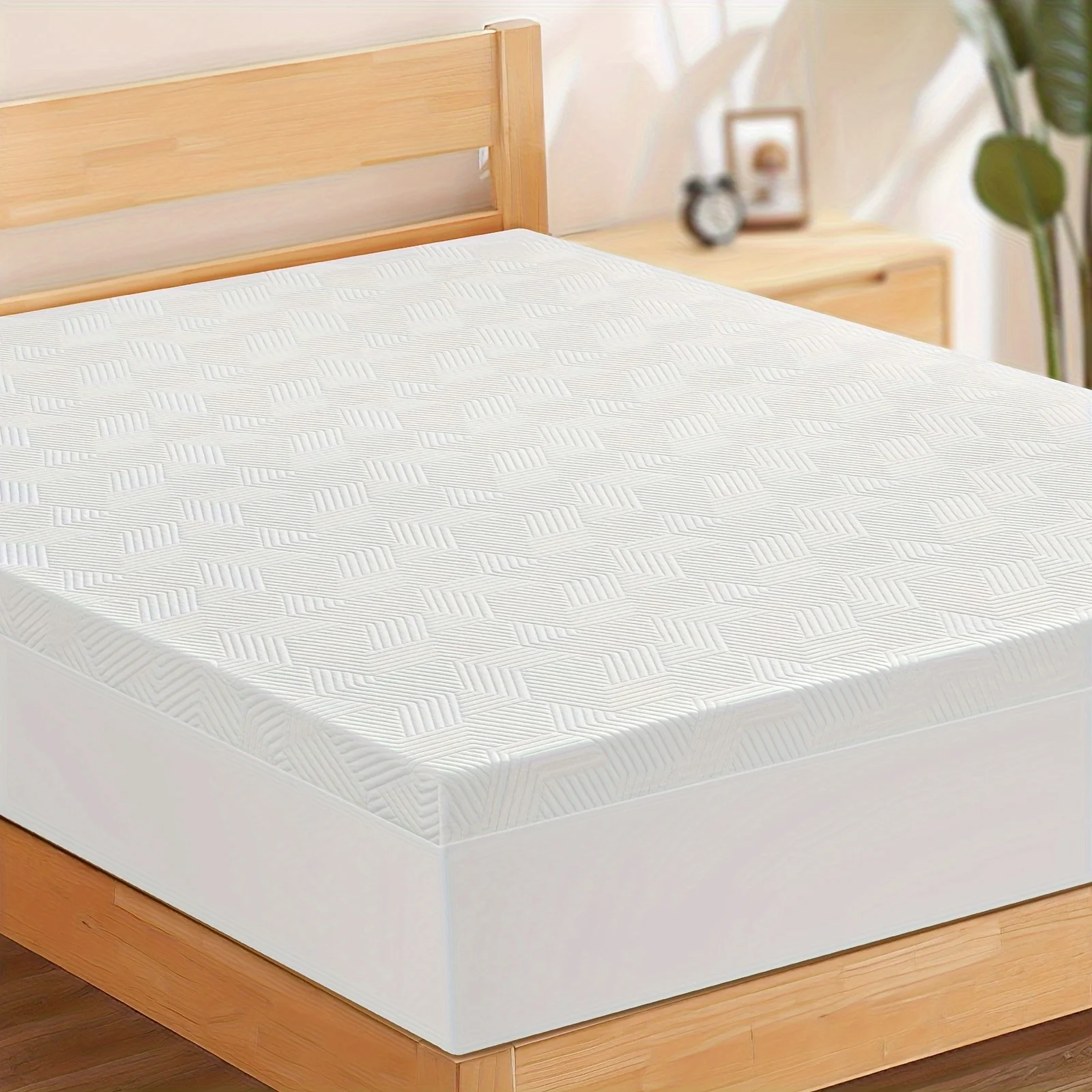 Memory Foam Mattress Skirt Model White F-3 in