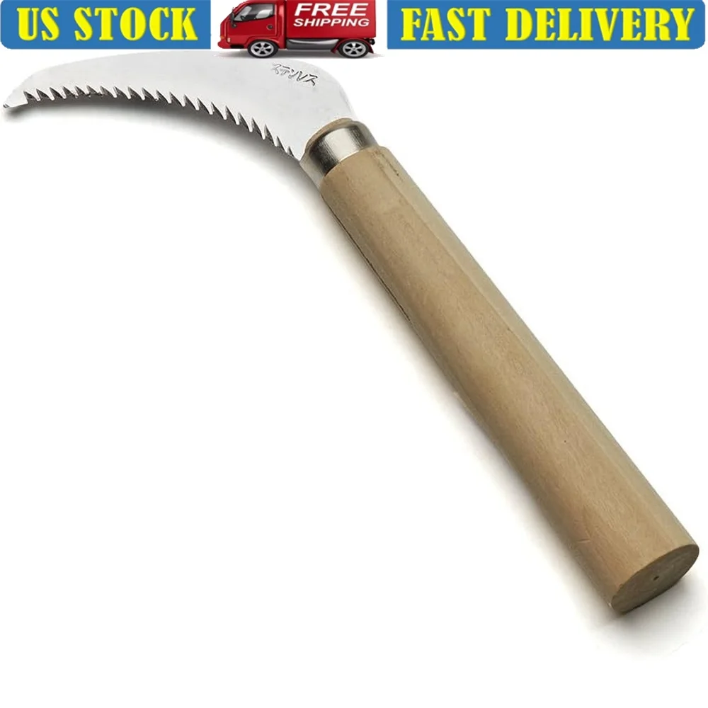 

Japanese Root Cutter Weeder Stainless Steel Serrated Blade 30-Degree Angle Wooden Handle Durable Garden Tool 9 Inch Length