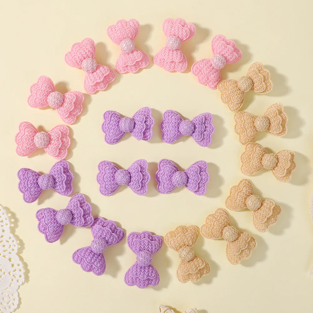 

Random Color To Send 20Pcs Cotton Bows Hair Clips Solid for Girls Handmade Hairpin Barrettes Headwear Kids Hair Accessories Gift