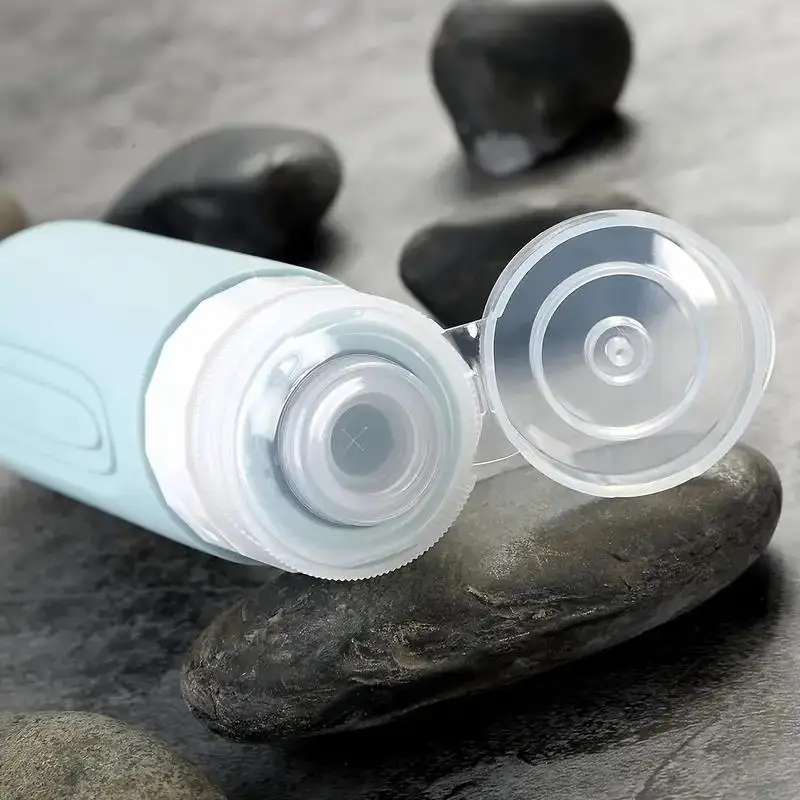 المحمولة 4 قطعة 90 مللي مجموعة زجاجات السفر سيليكون مانعة للتسرب إعادة الملء أنابيب الضغط لمستحضرات التجميل ومستحضرات التجميل السائلة #5