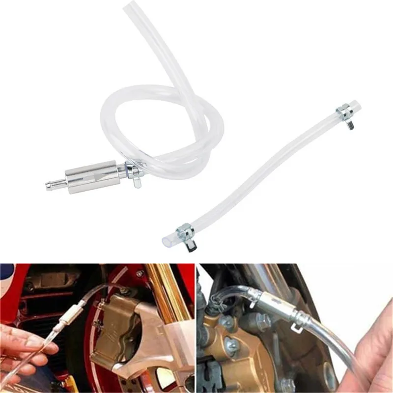 Transparent Motorcycle Refueling Pipe Hydraulic Brake Bleeder Tools Brake Fluid Bleeder Hose with One-Way Non-Return Check Valve