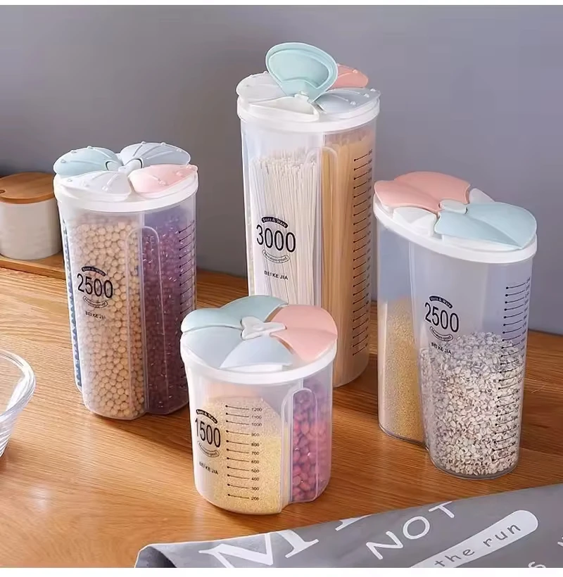 

Buyyes Kitchen storage box grains transparent sealed jar with lid beans food grade storage jar plastic bottle jar