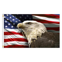 90X150cm GOD Bless America Bald Eagle Flag Tapestry Wall Patriotic banner Aesthetic Room Decor FLAGLAND