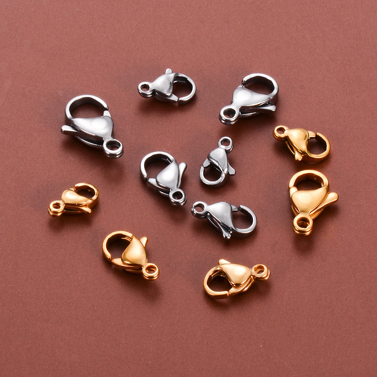 50Pcs Wholesale Gold/Silver Color Lobster Clasps Stainless Steel Connector for DIY Handmade Jewelry Necklace Bracelet Supplies image 6