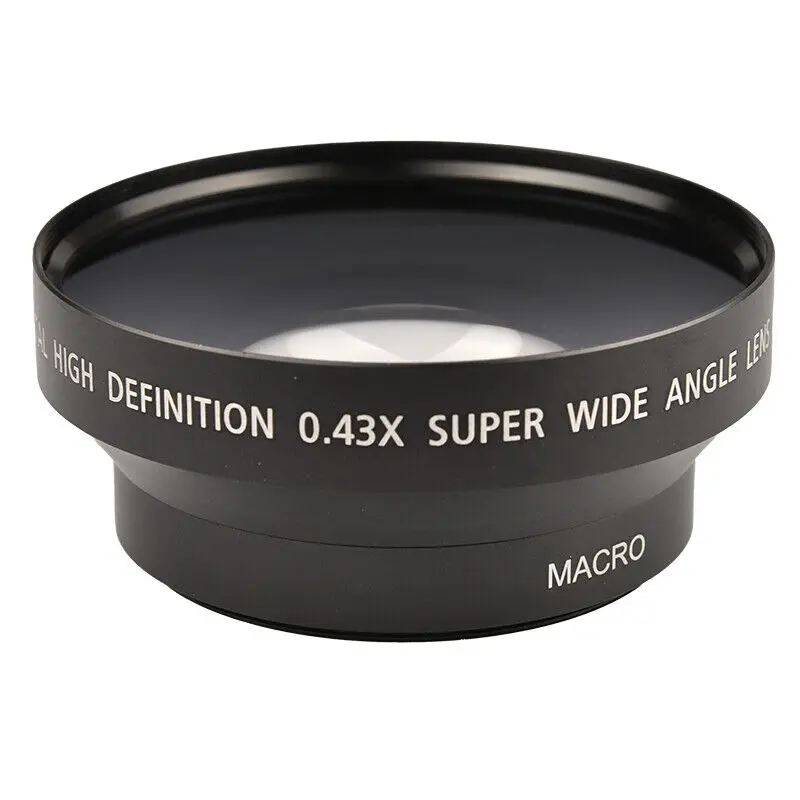 62mm 67mm 72mm 0.43X HD Super Wide Angle Lens Extension W/ Ditachable Micro Lens