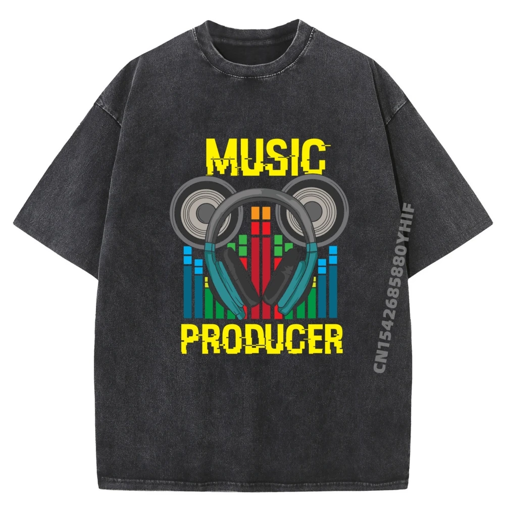 

Music Producer DJ Idea Mens Clothing Printed Camisas De Hombre Mens Graphic T Shirt Leisure Washed Clothes