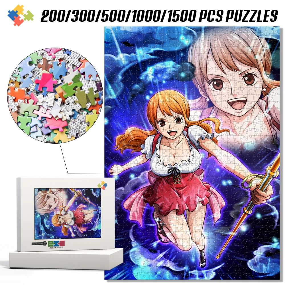 

Пазл с персонажем Нами из One Piece, высококачественные толстые детали, прочная игрушка-головоломка, креативная развлекательная игра для любителей аниме, подарок