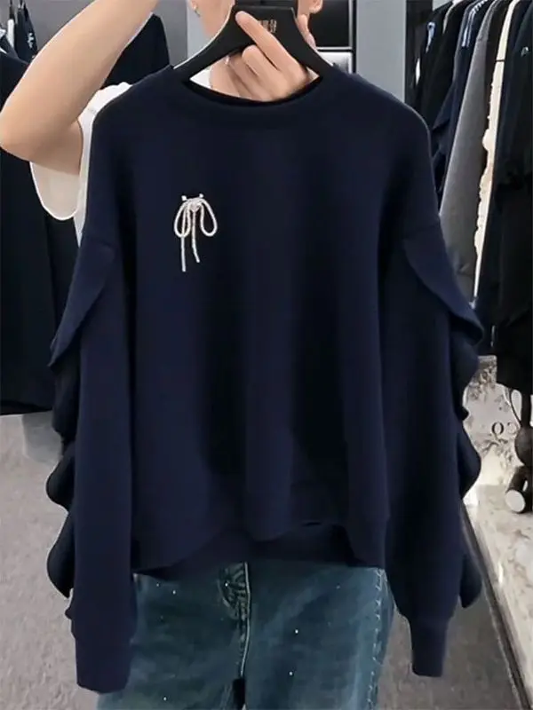 

Extra Large 2300 Pou Loose Oversized Long Sve Hoodie Casual Women's Spring Autumn Trendy INS round Ne Pullover Sweats...