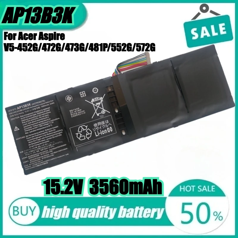 

New Laptop AP13B3K Battery For Acer Aspire V5-473G V5-481P V5-552P V5-572G V5-572PG V5-573P V7-481G V7-482P V7-581 V7-581PG