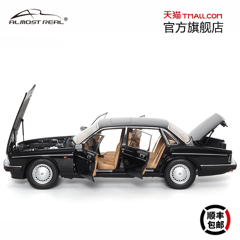 1:18 Jaguar Daimler XJ6 (XJ40) alloy full open car model Black alloy press shaft miniature simulation car model,adult decoration