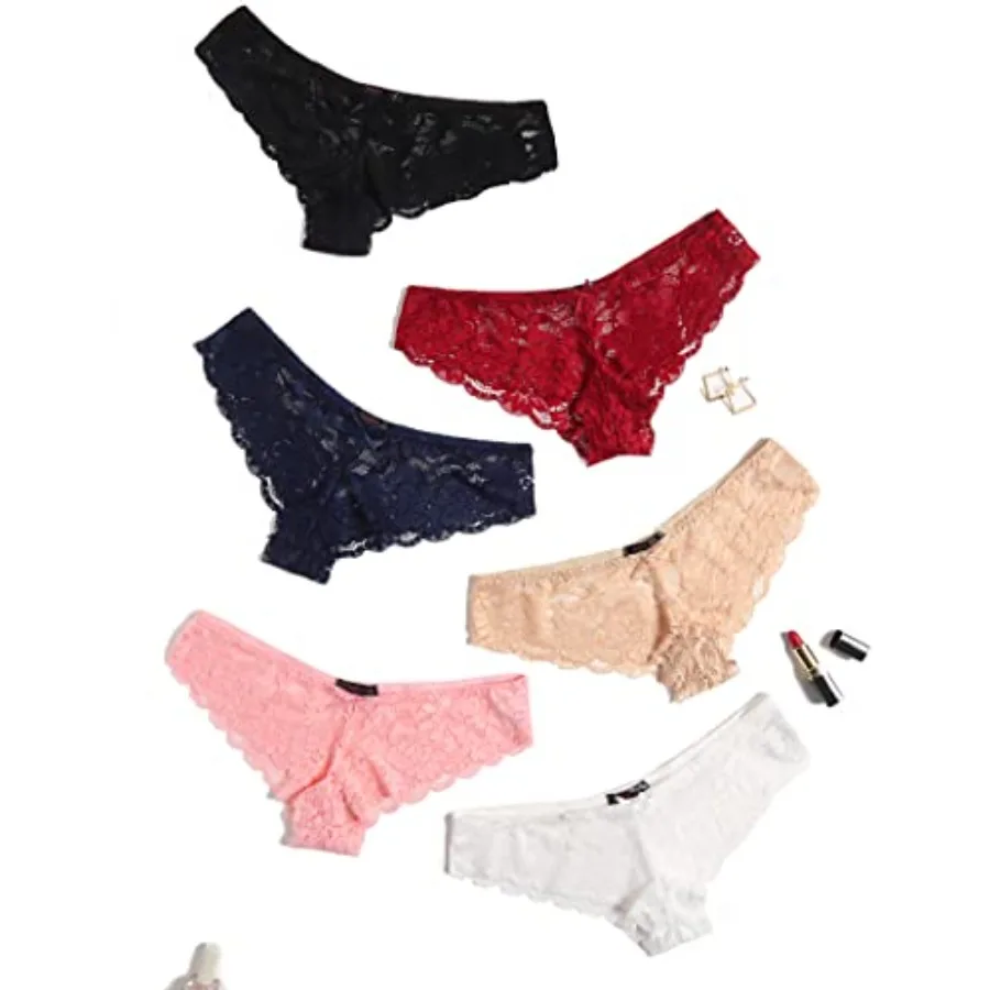 

Avidlove Women Floral Lace Panties Sexy Hipster Underwear Cheeky Bikini Panties V-Shape Waistband Tangas