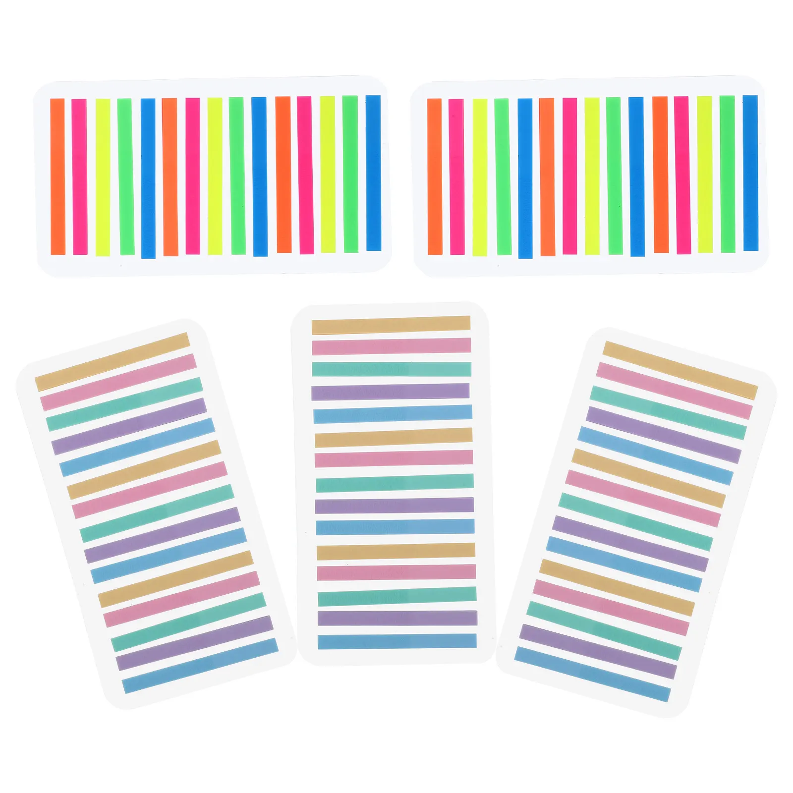 5Pcs Clear Fluorescent Sticky Notepads Ultrathin Text Highlight Strips Self-Adhesive Transparent Page Markers for Books