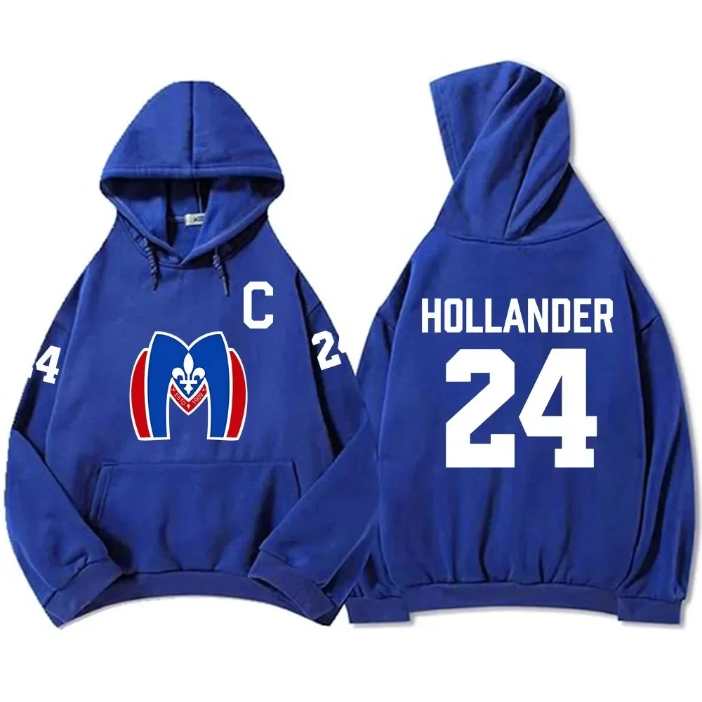 Shane Hollander 24, Llya Rozanov 81, Scott Hunter 21 – Sweatshirt, beheizte Kapuzenpullover, Montreal Metros, Boston Raiders, Bekleidung.