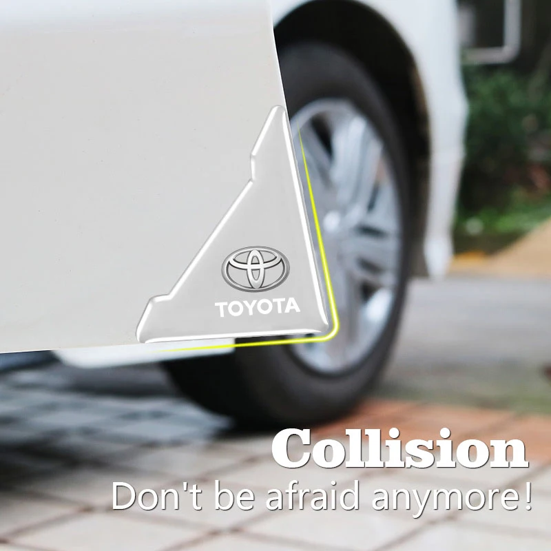 Cubierta de silicona para esquina de puerta de coche, pegatinas antiarañazos para Toyota Corolla Yaris Aygo Prius CHR Camry Auris Avensis Land Cru, 2/4 Uds.