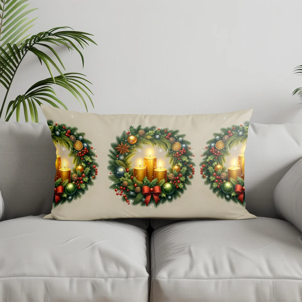 ديكور المنزل تألق شجرة عيد الميلاد وسادة غطاء مناسبة ل أريكة غرفة نوم سيارة وسادة غطاء وسادة وسادة الظهر المستطيلة #4