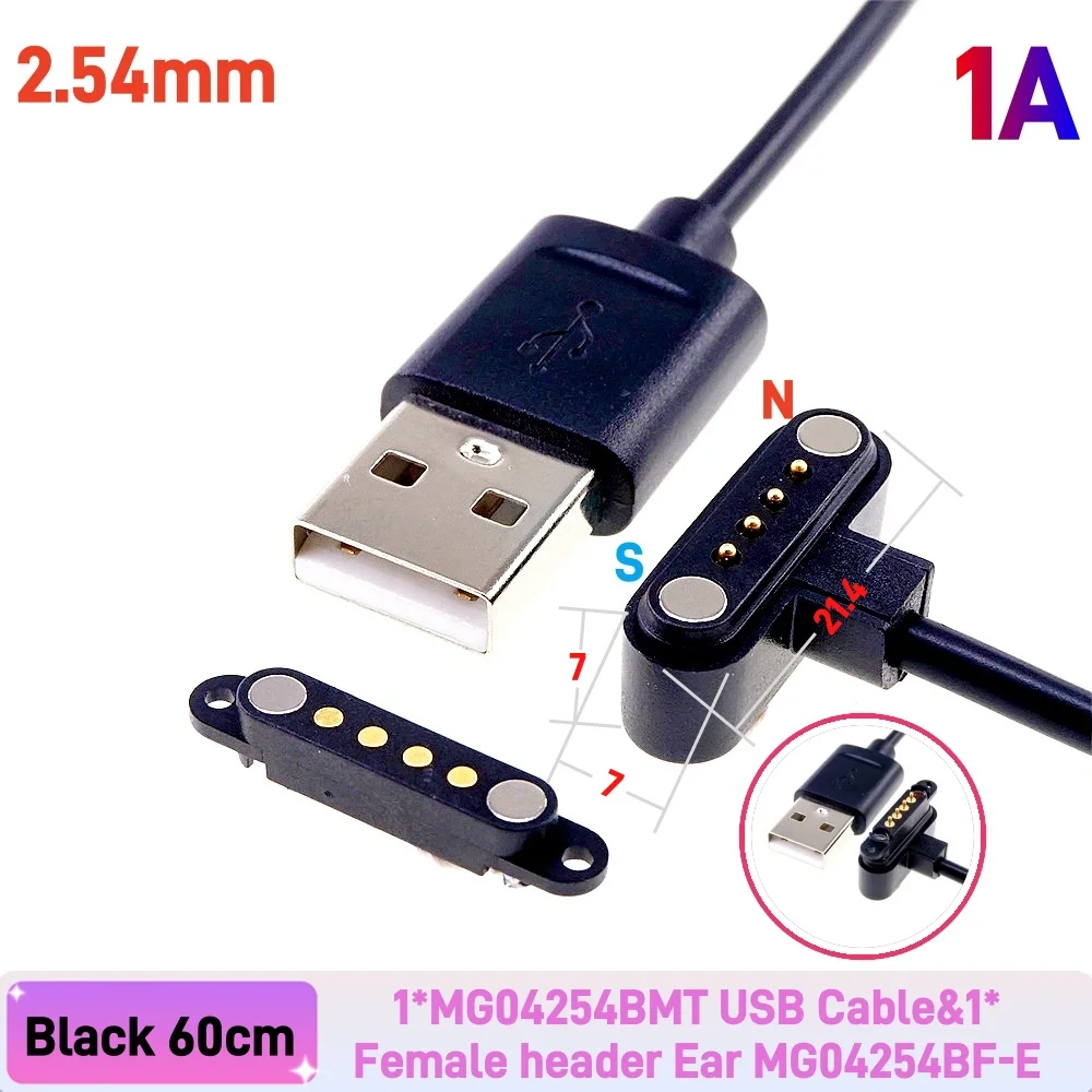1/3/5/20Pairs Magnetic Pogo Pin Connector 4 Pin 1A 2A 3A Spring Loaded 2.2 2.54 3.0 MM Male Female DC Power Socket Contact