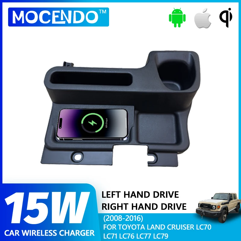 

15W Car Wireless Charger For Toyota Land Cruiser LC70 LC71 LC76 LC77 LC79 2008-2022 Accessories car Mobile Phone Fast Charging