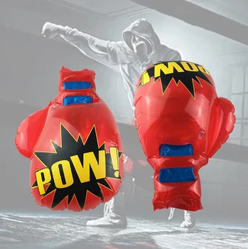 1 paio di guantoni da boxe gonfiabili giganti in PVC traspirante Sparring giocattoli di sicurezza per bambini per l'allenamento dei bambini