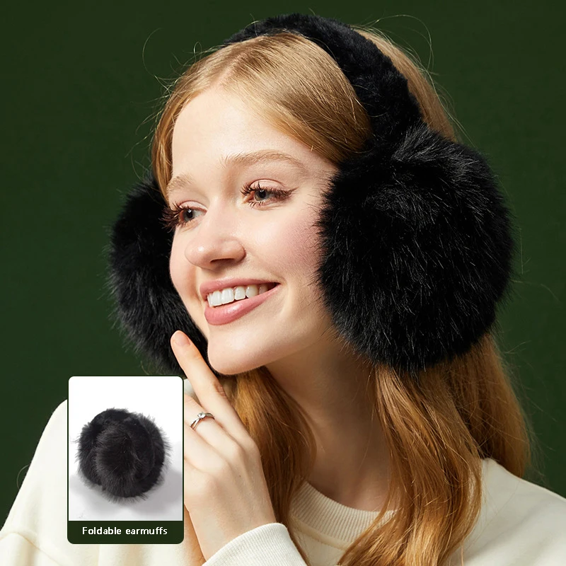 Orejeras suaves de felpa para hombre y mujer, orejeras cálidas para invierno, orejeras de Color sólido a la moda, protección contra el frío para exteriores, orejeras