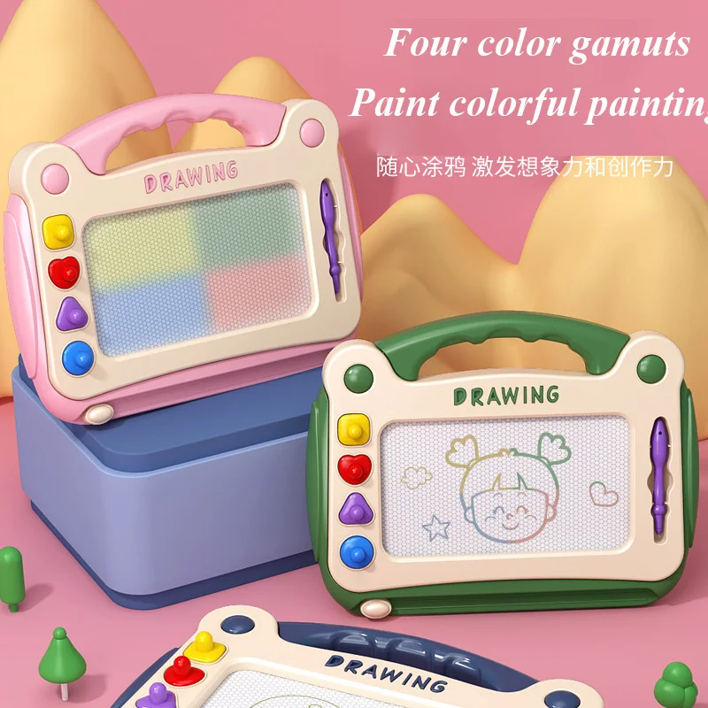 

Large children's drawing board Magnetic writing board Color children 1-3 years old 6 toys Boys and girls scribbling board