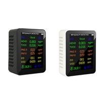 9 In 1 Portable Air Quality Meter PM2.5 PM10 CO CO2 TVOC HCHO AQI Temperature Humidity Tester Color Screen, Black Easy Install