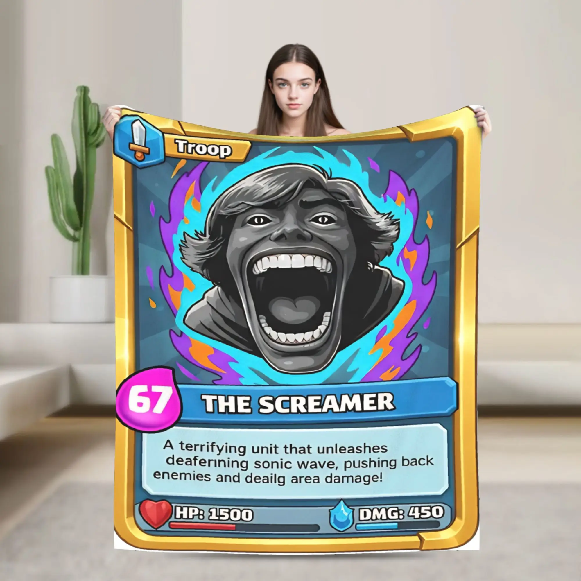 بطانية من الفلانيل ذات طابع لعبة Clash Royale، ناعمة ومريحة ودافئة، متوفرة لجميع المواسم