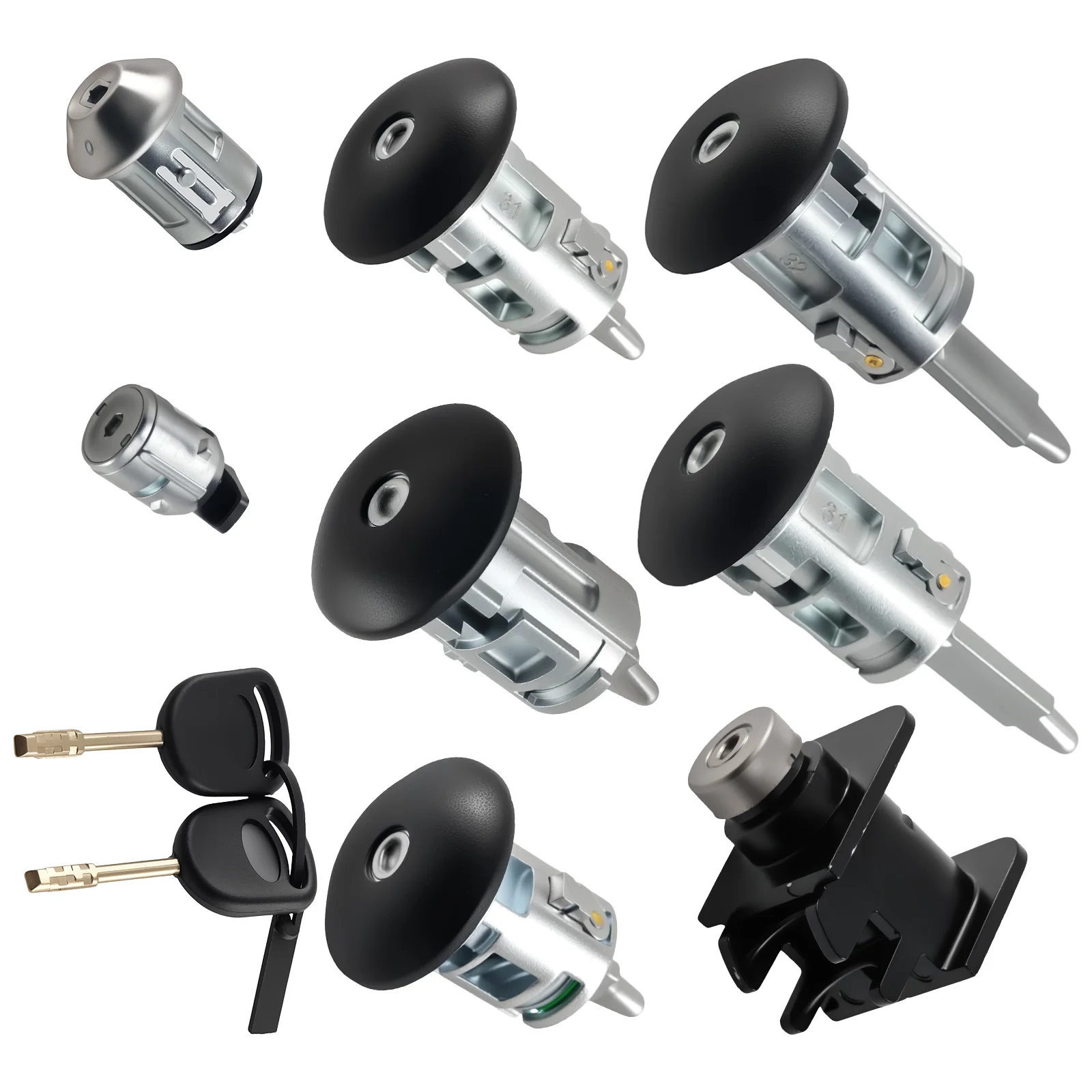 Zündschloss-Türschloss-Motorhauben-Set mit 2 Schlüsseln für Ford Transit Connect – Detail 6