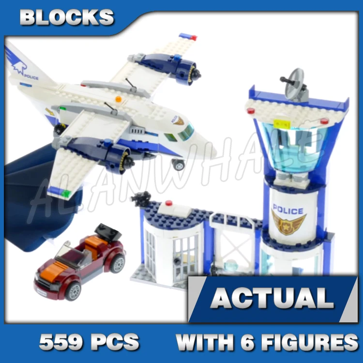 559pcs City Sky Cop Air Base Station Control Tower Plane Getaway Car 11210 Building Blocks Set Bricks Compatible with Model