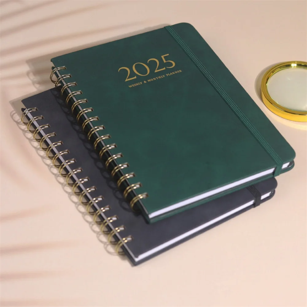 January 2025 to December 2025 140 Pages Notebook Diary 2025 Plan Schedule Strapped Notebook Calendar Weekly Notebook