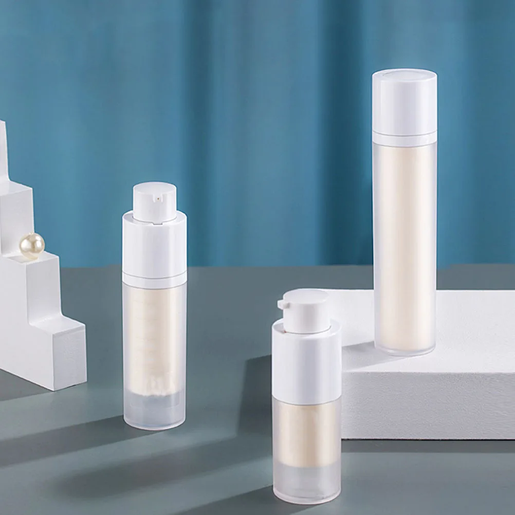 2Pcs 30ml Plastic Airless Pump Bottles Refillable Lotion Serum Dispensers Travel Portable Leakproof Storage