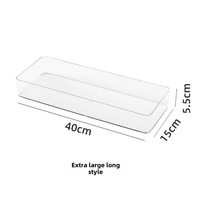 Large Long 40cm Transparent Storage Box Narrow Wide 15cm Waterproof Drawer Organizer Box For Household And Office Use