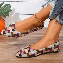 Women Flats Shoes Comfortable Pointed Toe Shallow Loafers Spring and Autumn Lightweight Casual Sneakers Outdoor Shoes for Women