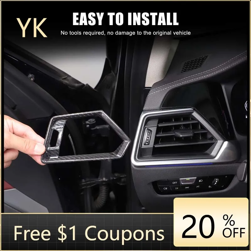 

Для BMW 3 серии G20 G21 G28 20-22 из настоящего углеродного волокна, боковая крышка вентиляционного отверстия для кондиционера, накладка, автомобильные аксессуары