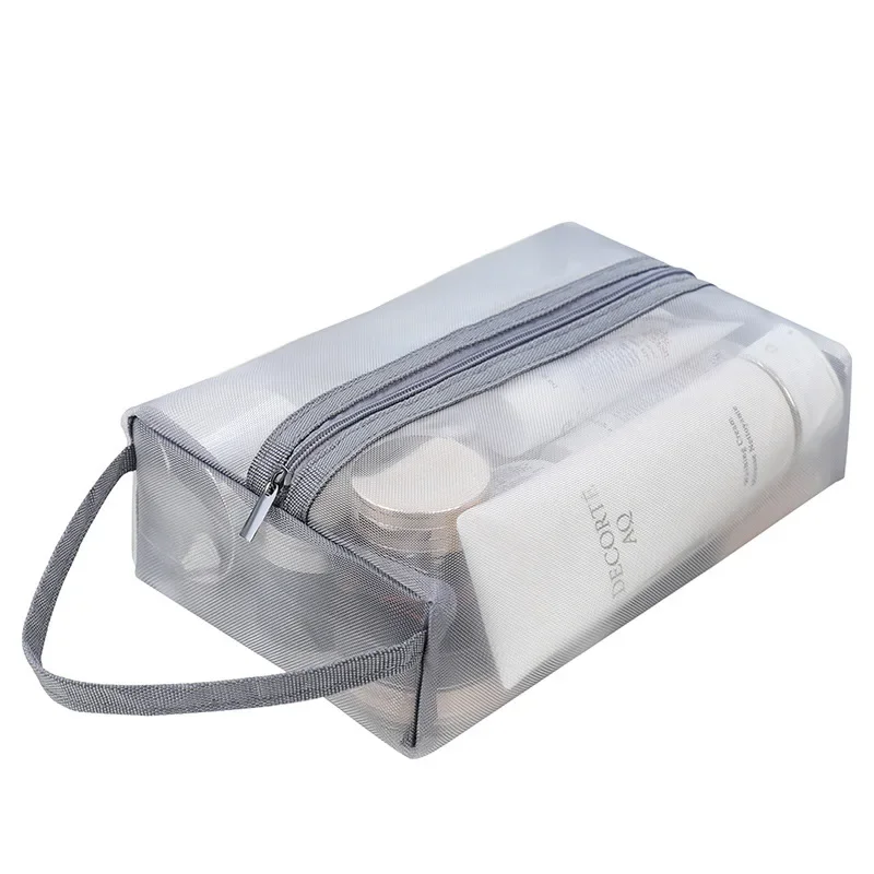 Multifunctional Storage Bags Portable Household Cosmetic Zipper Pouch Transparent Mesh Makeup Organizer Pack Toiletry Handbag