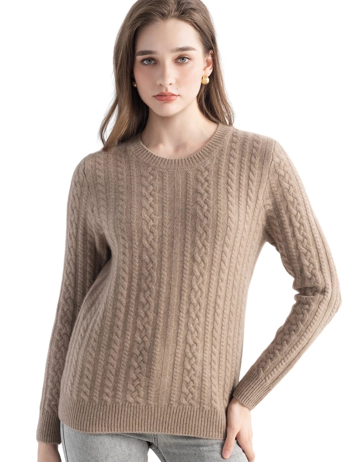 

Cashmere Woman Sweater 100% Cashmere Sweater Fall Winter O Neck Long Sleeve Warm Soft Cable Pullover New Knit Tops Women Clothes