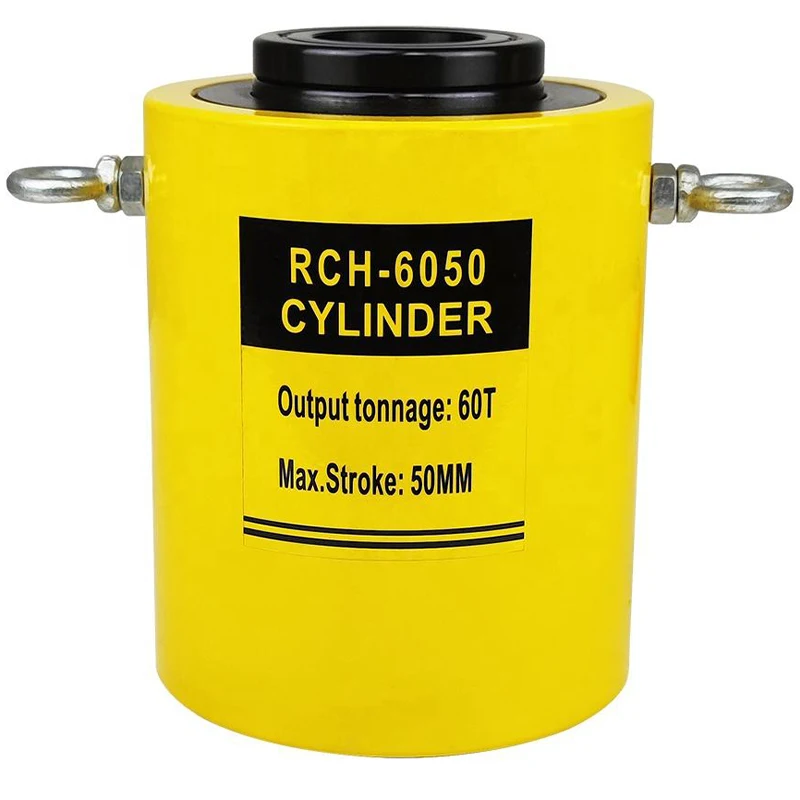 RCH-6050 60Ton 50mm Short Strokes Cylinders H-ydraulic Single Acting H-ydraulic Cylinder Jack Hollow Plunger H-ydraulic Cylinder