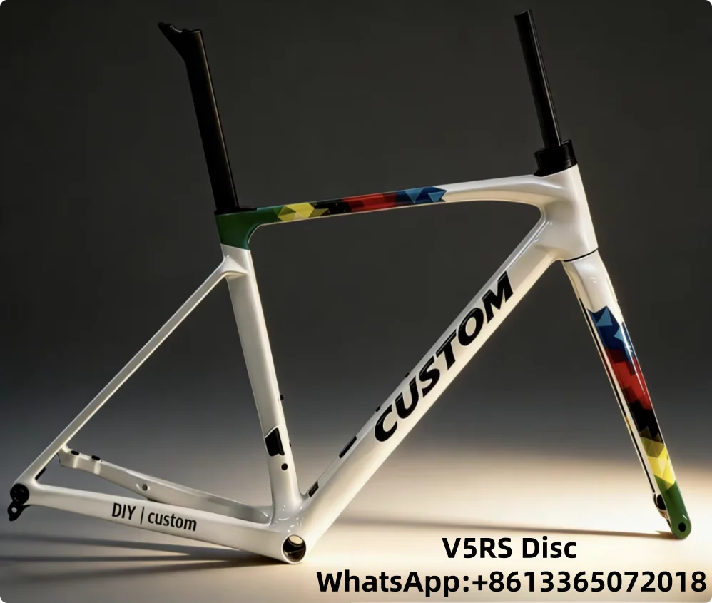 2025 V5Rs Hot Sale Carbon Fiber Disc Brake Bicycle Frameset Ultra-light Racing Bicycles Frameset with handlebar Custom Colors