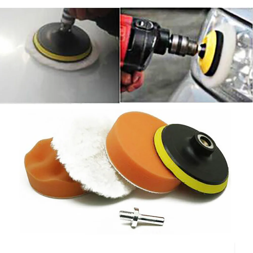 Effortlessly Achieve a Perfect Finish with 4 inch Gross Polish Polishing Buffer Pad Sponge Kit and Drill Adapter