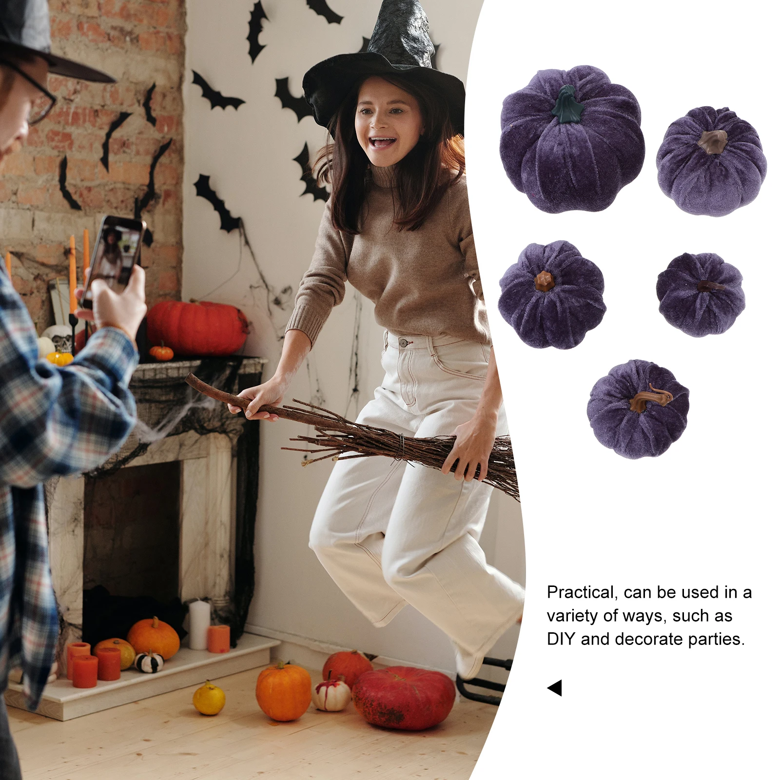 

5 Pcs Simulation Pumpkin naments High Quality Foam Mini Decor Thanksgiving Halloween Party Prop Non Fading Indoor Outdoor Use