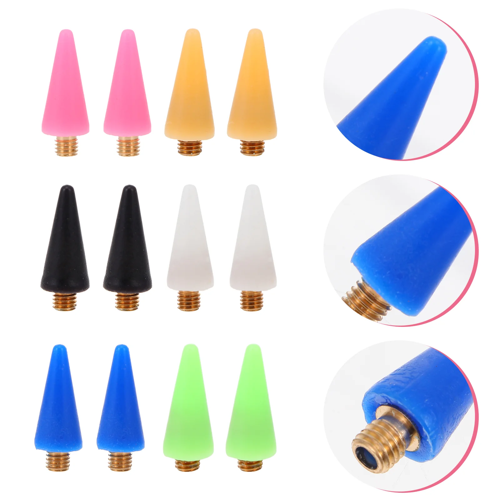 

12 Pcs Point Drilling Pen Wax Head Replacement Nail Tip Tools Pencil Picker Rhinestone Dotting Mosaic