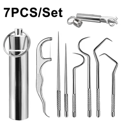 Metal Toothpicks Set Reusable Dental Floss Tooth Cleaning Interdental Brush Teeth Tartar ​Remover Tooth Pick Oral Hygiene Care