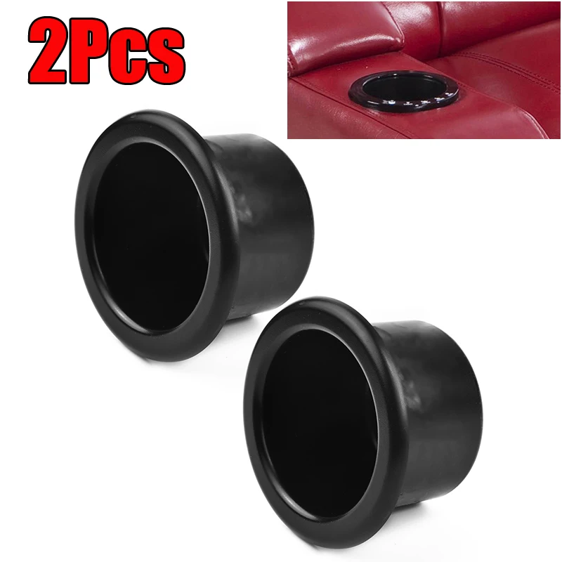 2pcs Plastic Black Cup Water Drink Holder Recessed Ashtray Mount Stand Universal Accessories For RV Car Marine Boat Trailer