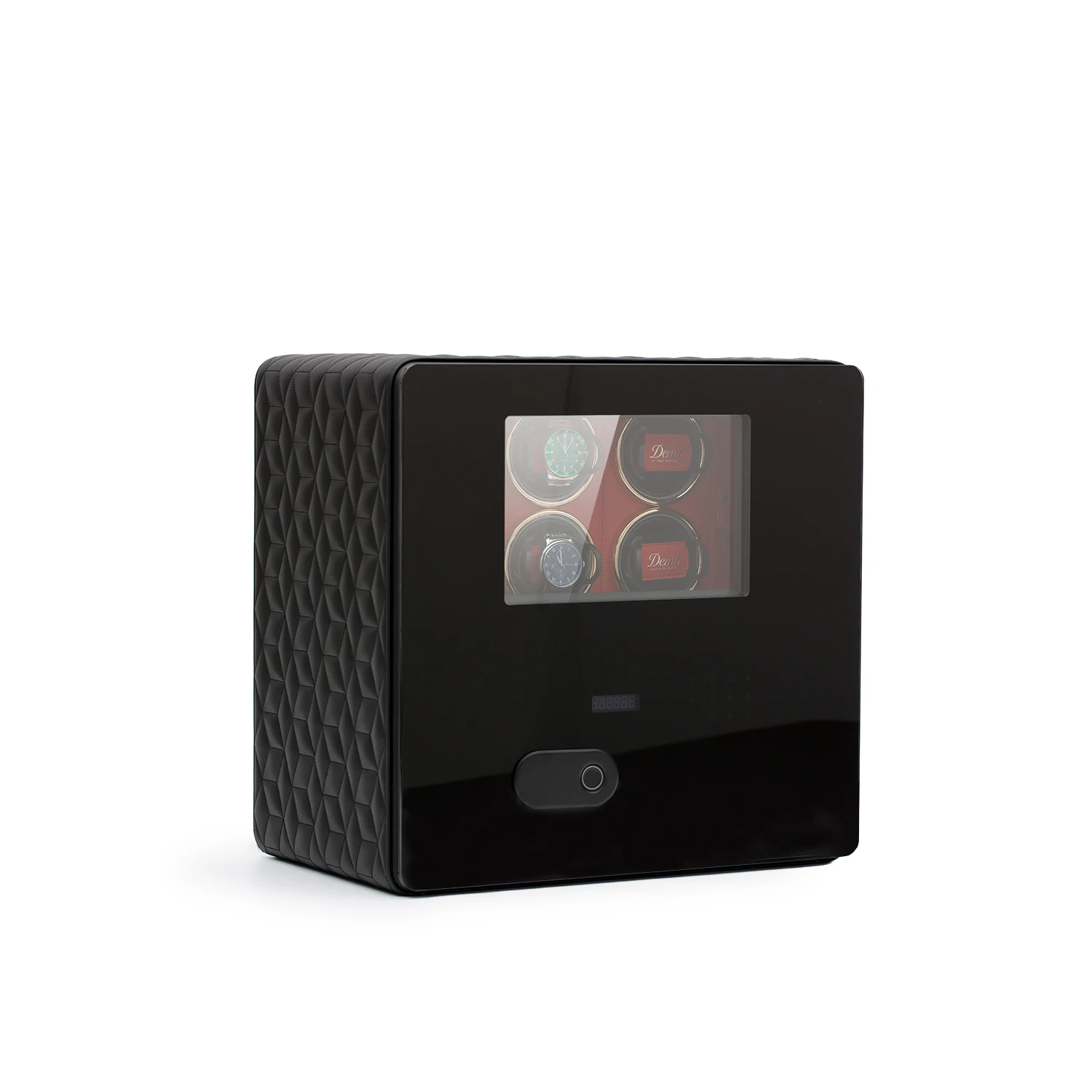 Black Customized Logo High Quality OEM Manufacturer 12 Slots Watch Winder Safe Box