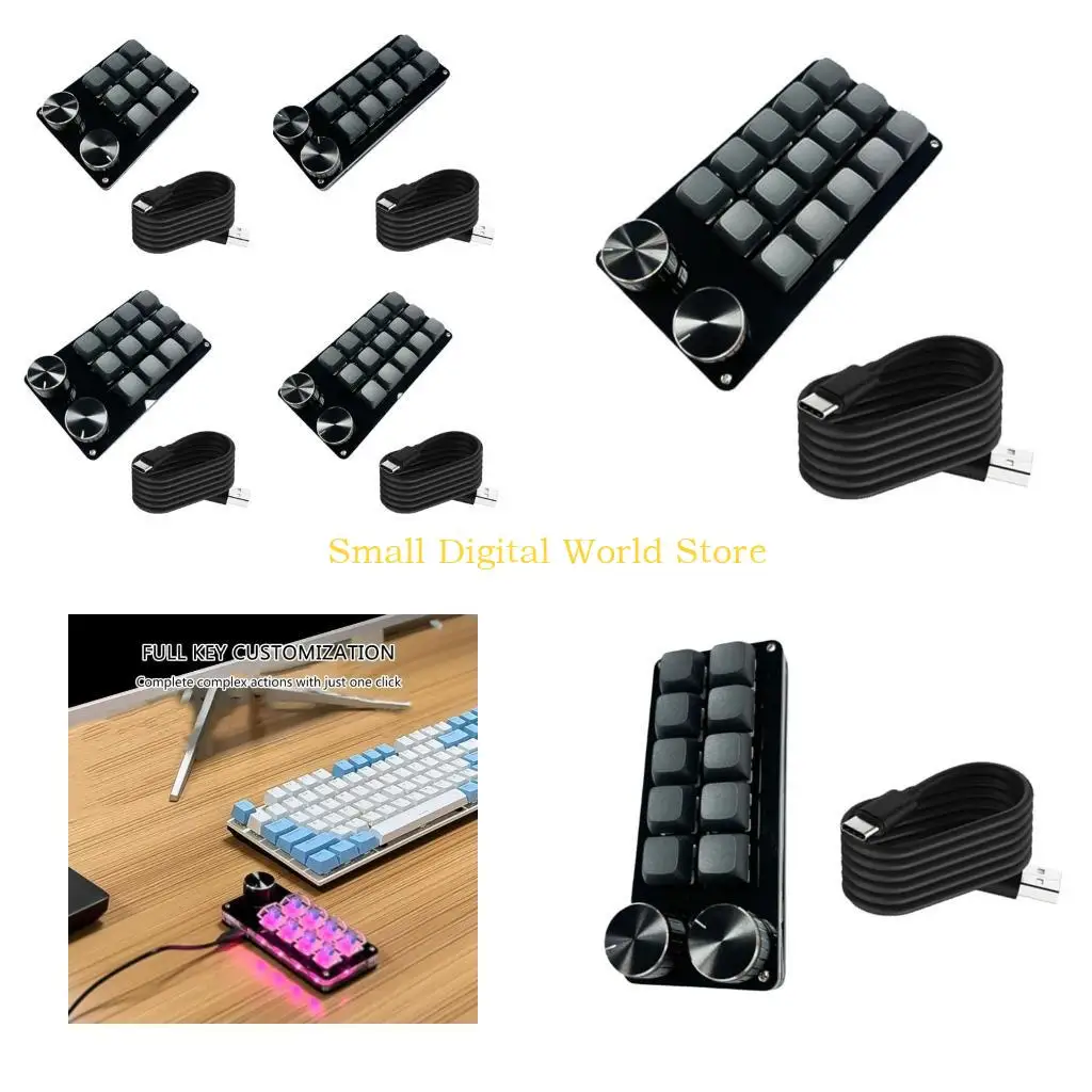 

77UB 2-кнопочная макроклавиатура, механическая игровая программируемая клавиатура 9/10/12/15 клавиш