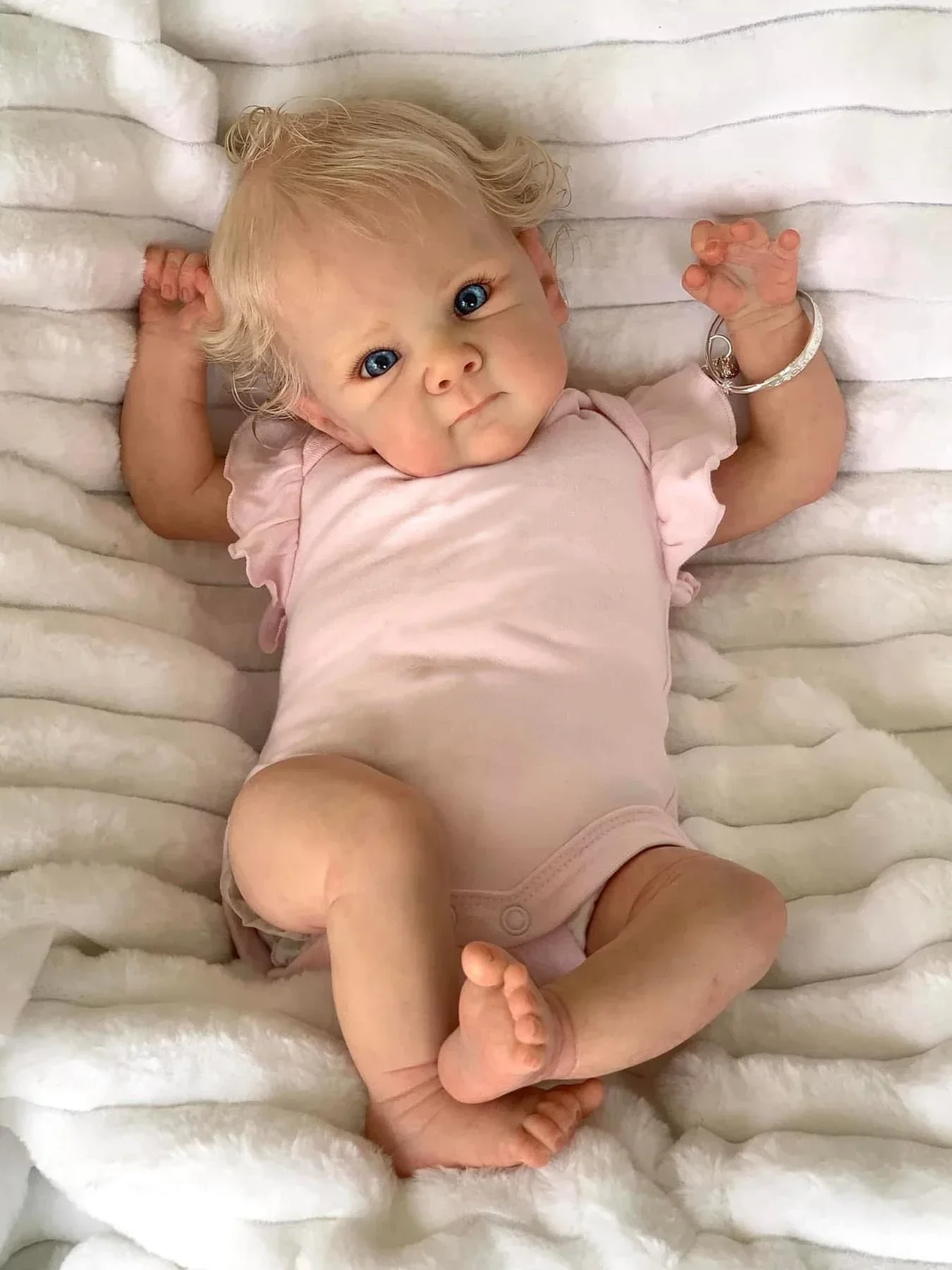 

NPK 18inch Reborn Baby Bettie Newborn Doll Lifelike Soft Touch Cuddly Baby Multiple Layers Painting 3D Skin with Hand Root Hair