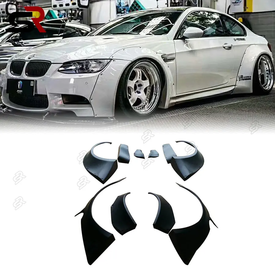 For BMW 3 Series E92 M3 Carbon Fiber Car Fender Rear Bumper Tail Fin Rear Diffuser Spoiler Conversion LB Wide Body Kit