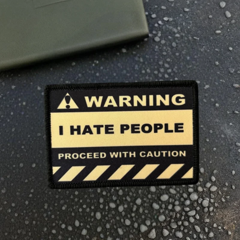 Parche táctico I Hate People moral con velcro para ropa y mochila - imagen 4