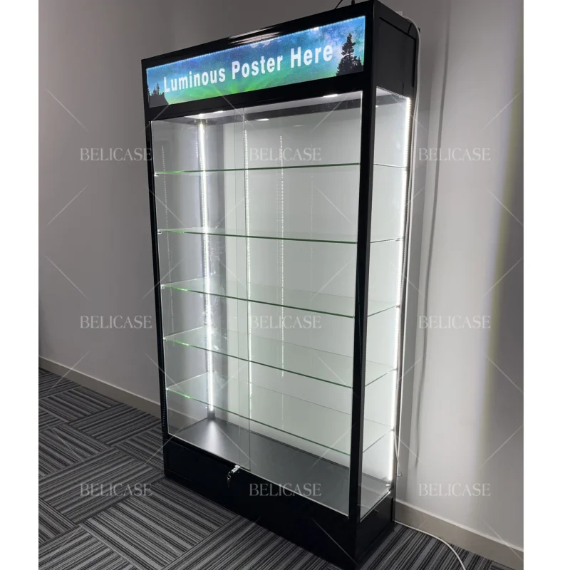 

2025customized.Smoke Shop Accessories Vitrine Display Cabinet Stores Window Glass Showcase Smoke Shop Display Cases with