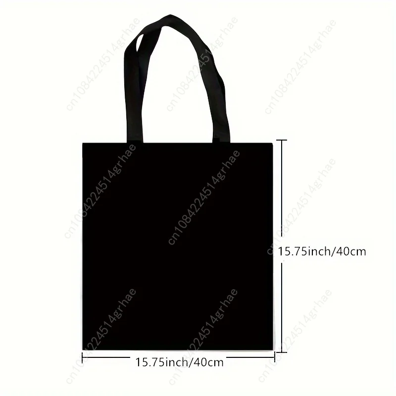 Torba na ramię w stylu retro z motywem szlachetnego czarnego kota, modna torba na ramię, lekka torba na zakupy do codziennego użytku, lniana torba z tkaniny, torebka 40x40 cm.