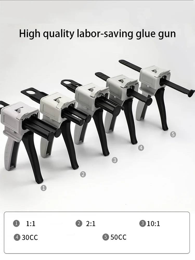 Manual 1:1 2:1 10:1 Glue Gun Dispensing Gun AB Epoxy Sealant Glue Gun Applicator Glue Adhesive Squeeze Mixed Manual Caulking Gun